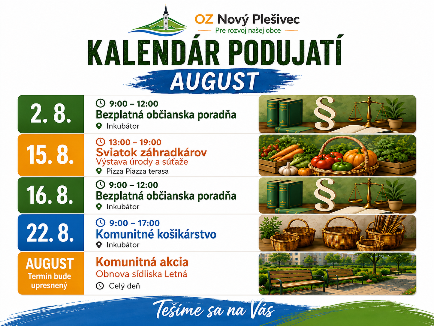 Kalendár August 2026
